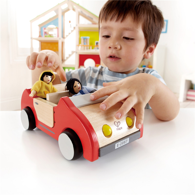 Mobil Keluarga Hape Dollhouse | Mainan Mobil Rumah Boneka Kayu, Aksesori Kendaraan Dorong Untuk Set Furnitur Rumah Boneka Lengkap