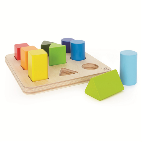 Color And Shape Sorter oleh Hape | Puzzle Penyortir Blok Kayu Berwarna-warni Klasik, Mainan Pendidikan untuk Balita Perkembangan Pengenalan Geometris Dan Warna, Bentuk dan Warna Dasar