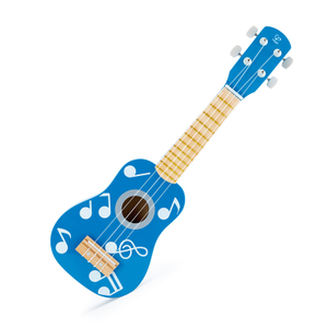 Mainan Kayu Hape Anak Ukulele | Instrumen Musik 21 Inch dengan Suara Vibrant Dan Tali Nilon Tunable, Biru