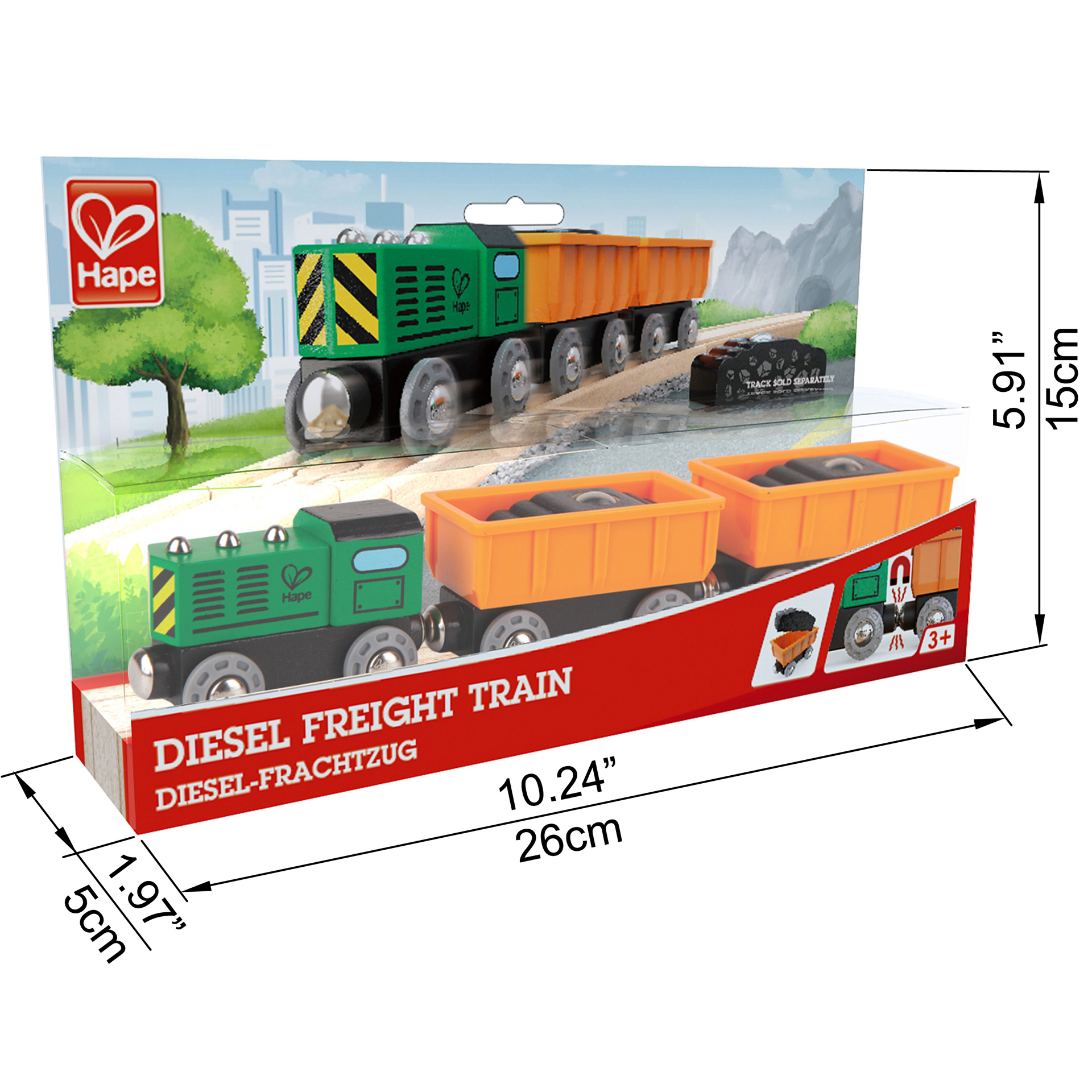 Kereta Bebas Hape Diesel | Lokomotif anak-anak klasik dengan gerbong angkutan yang dimuat, mainan interaktif untuk anak-anak