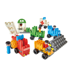 Kendaraan Hape PolyM City | 130 Piece Building Brick Vehicle Toy Set dengan Figurines & Accessories