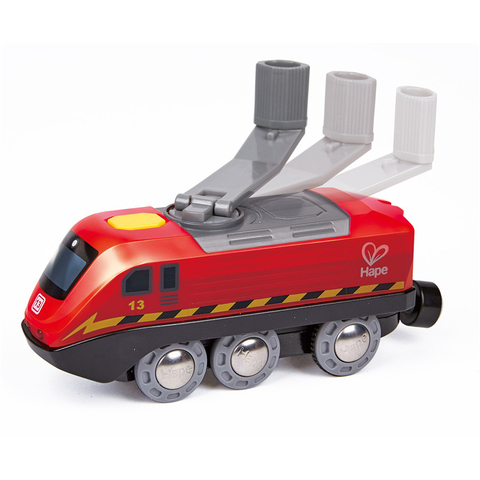 Kereta Powered Crank Hande | Tombol Dioperasikan, Mesin Powered Kinetik Isi Ulang dan Lampu, Mainan Anak-anak untuk Kereta Api, Finishing Merah, Bermain Berkelanjutan untuk Anak-Anak