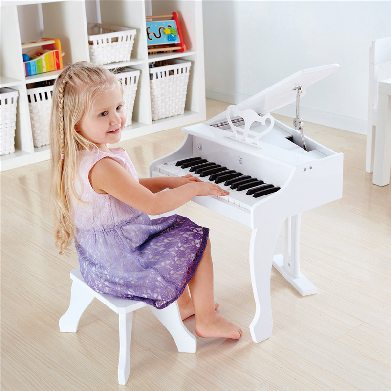 Hape Deluxe White Grand Piano | Tiga puluh kunci piano dengan bangku