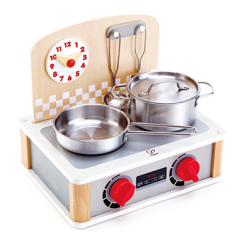 HAPE 2-in-1 Kitchen & Grill Set | Berpura-pura bermain peran realistis bermain memasak mainan playset untuk anak-anak