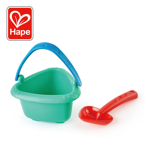 Hape Baby Bucket Dan Spade Play Set | Pantai Luar Ruangan Dan Mainan Pasir Untuk Anak-Anak 12 Bulan +, Multi-Warna