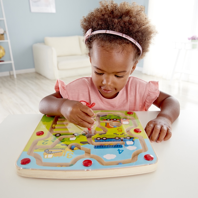 HAPE Konstruksi & Nomor Labirin | Magnetik puzzle konstruksi kayu mainan untuk anak-anak
