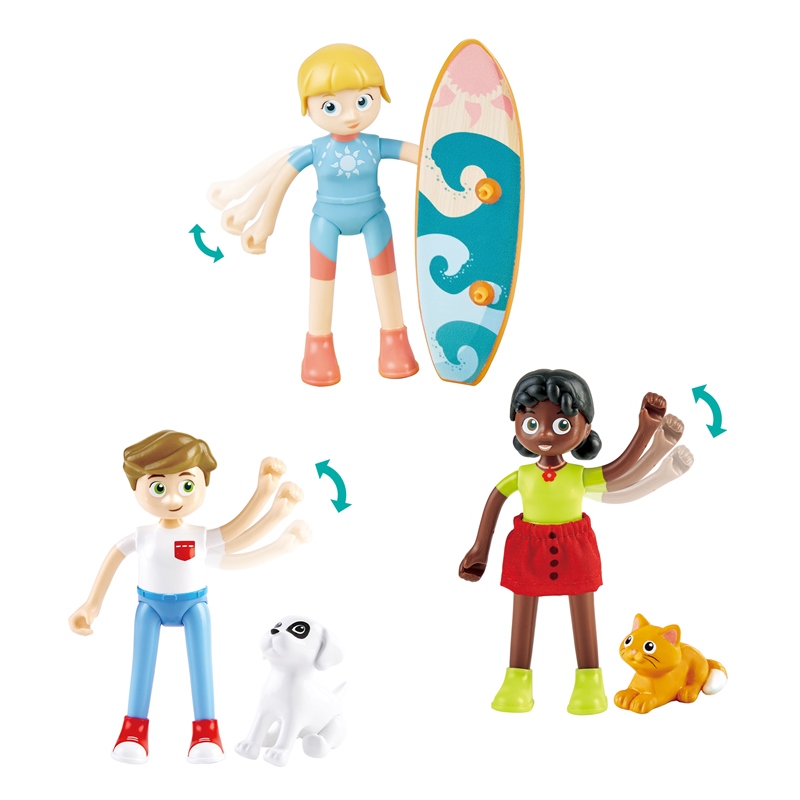 Hape Adventure Kids | Kartu Pop-Up 3D & Koleksi Boneka Posable untuk Anak-anak, 3 in 1 Toy Set