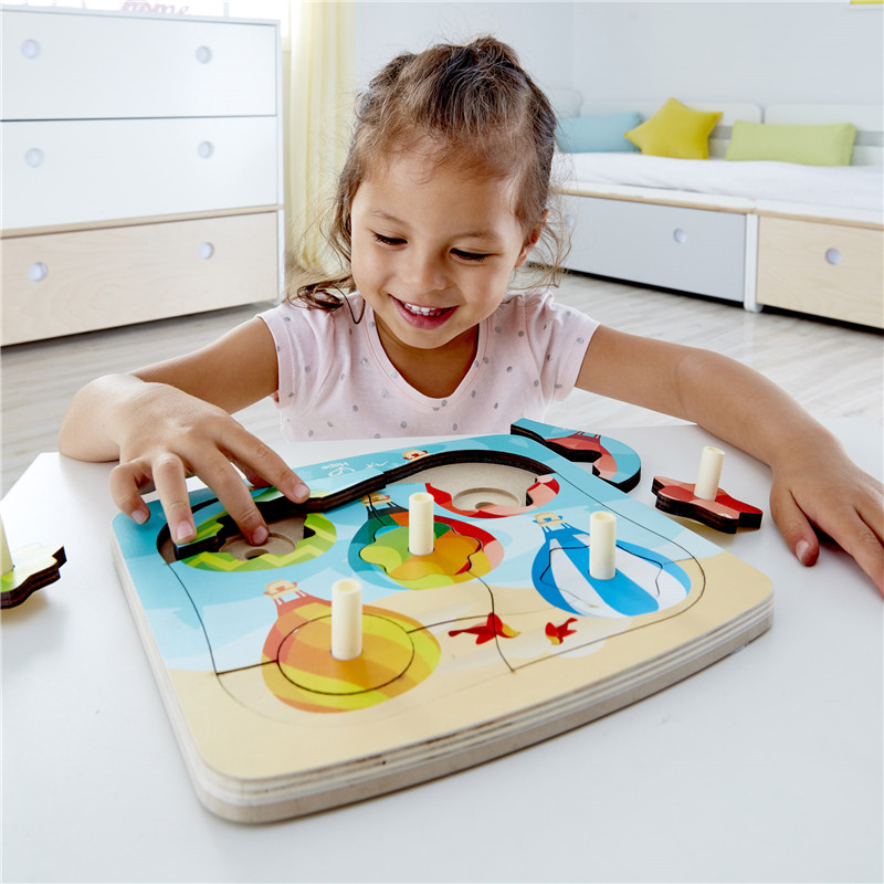 Teka-teki Balon Berputar HAPE | Kayu dua game dalam satu puzzle dengan dua puncak berputar