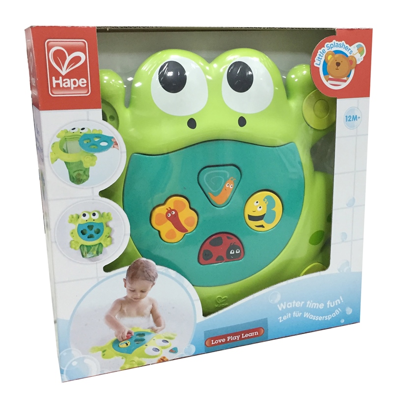 Feed-Me Bath Frog | Mainan Bayi & Balita Pemenang Penghargaan | Dengan bentuk bertema serangga & jaring yang dapat dilampirkan
