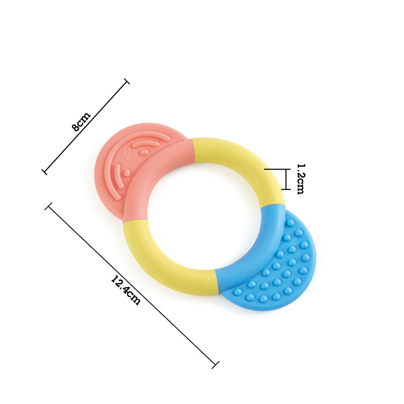 Cincin hape teether | Mainan tumbuh gigi multi-tekstur untuk bayi, berwarna lembut