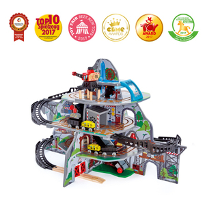 Tambang Gunung HaPe Mighty | Multi-warna 32 Piece Wooden Pretend Play Railway Set | Kereta mainan untuk anak-anak